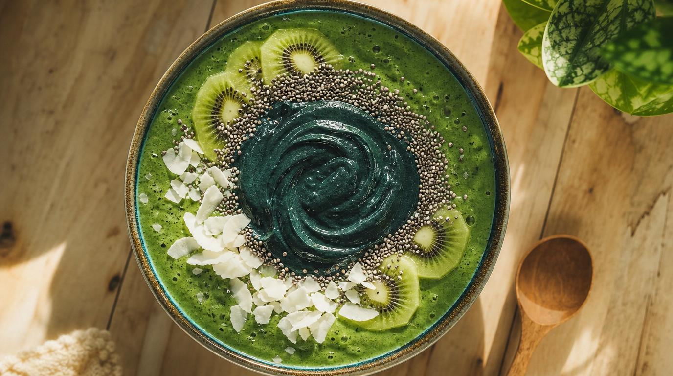 One tablespoon of fresh spirulina contains more protein than an egg, more iron than spinach, and a blue antioxidant found nowhere else in nature.